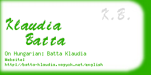 klaudia batta business card